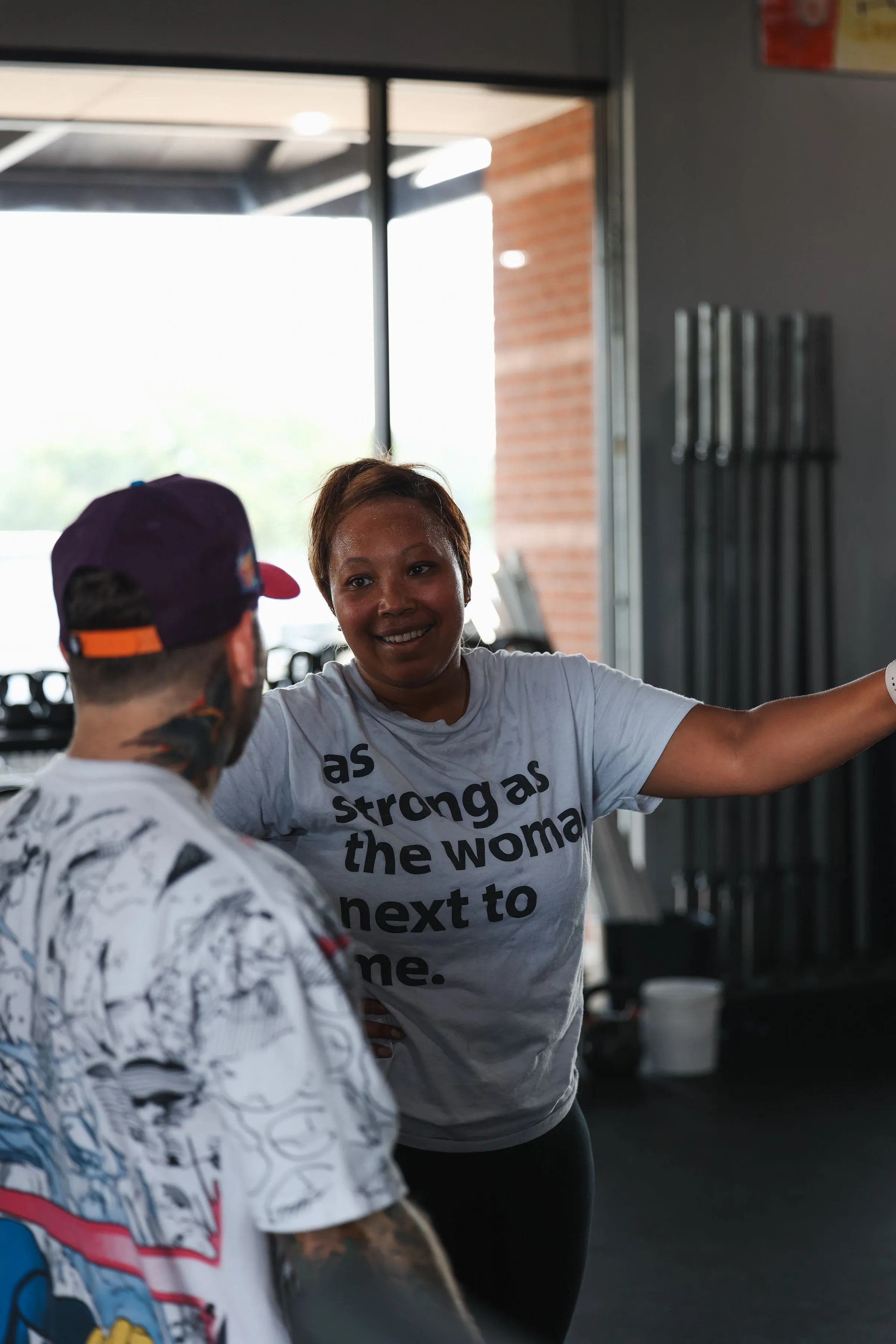 Coach working with member