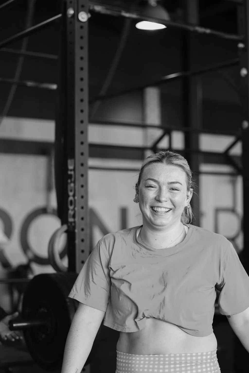 Member laughing at the gym